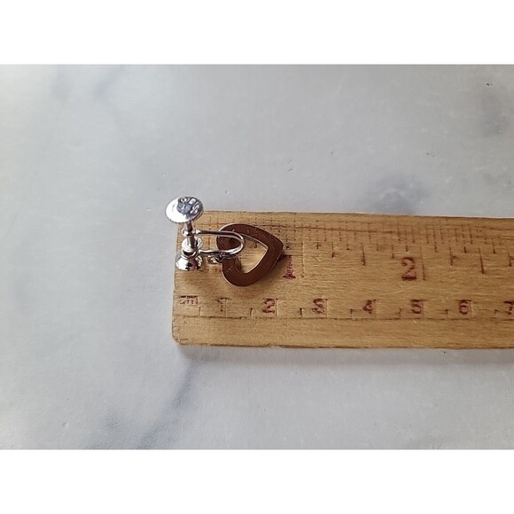 Weiss Clear Rhinestone Heart Shaped Dangling Screwback Earrings - Picture 9 of 10